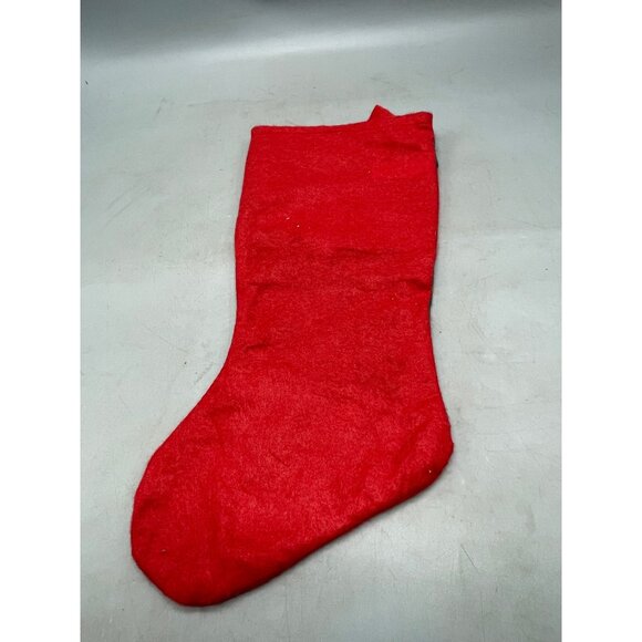 Christmas stocking brown dog sparkle Santa hat snowflakes bow embellished READ - Picture 3 of 4